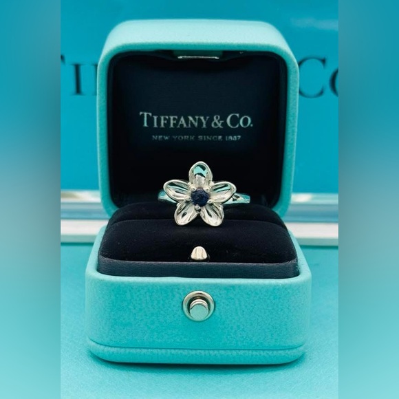 Tiffany & Co. Jewelry - Tiffany & Co. Sterling Silver Iolite Vintage Flower Ring